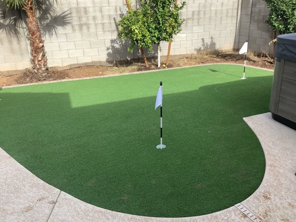 Custom backyard putting green installed in Arizona by Green Forever Arizona
