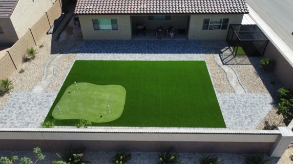 Custom backyard putting green installed in Arizona by Green Forever Arizona